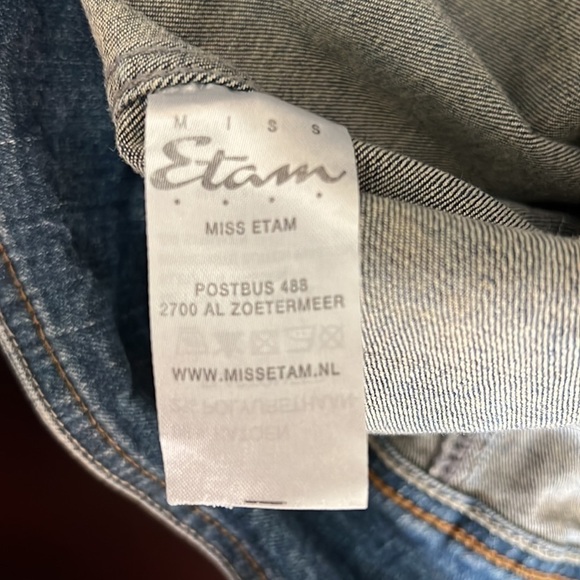 OOAK Miss Etam Reworked vintage denim jacket, y2k, sz L/XL, stretchy - Picture 13 of 15